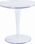 20" Clear Heavy Duty Plastic Indoor Outdoor Round Pedestal End Table