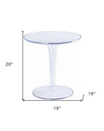 20" Clear Heavy Duty Plastic Indoor Outdoor Round Pedestal End Table