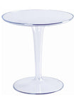 20" Clear Heavy Duty Plastic Indoor Outdoor Round Pedestal End Table