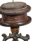 16" Black Distressed Floral Metal Tabletop Tealight Candle Holder