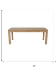 47" Natural Solid Wood Outdoor Coffee Table