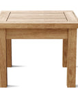 20" Natural Square Solid Wood Outdoor Side Table