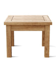 20" Natural Square Solid Wood Outdoor Side Table