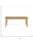 47" Natural Solid Wood Outdoor Coffee Table