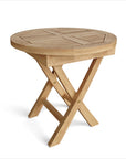 20" Natural Rounded Solid Wood Folding Outdoor Side Table