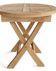 20" Natural Rounded Solid Wood Folding Outdoor Side Table