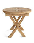 20" Natural Rounded Solid Wood Folding Outdoor Side Table