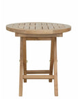 20" Natural Rounded Solid Wood Folding Outdoor Side Table