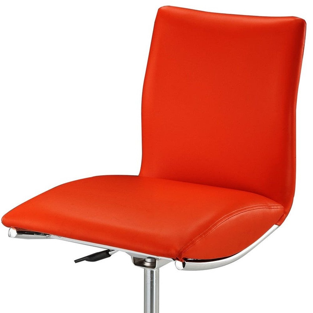 Set of Two Brown And Silver Faux Leather And Metal Low Back Adjustable Height Swivel Bar Chairs