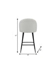 Set of Two 26" White And Black Fabric And Metal Low Back Counter Height Bar Chairs