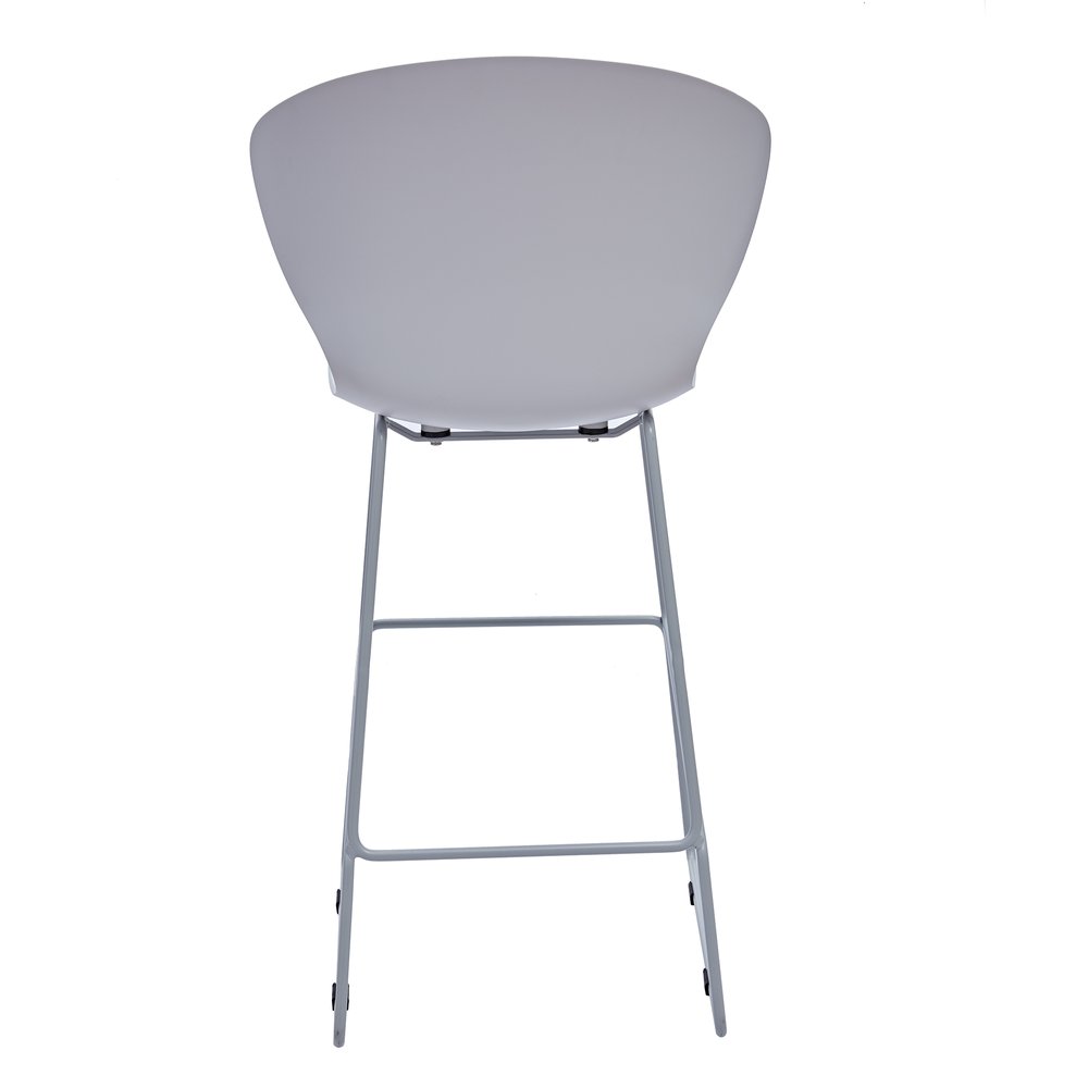 Set of Two 26" Gray Heavy Duty Plastic And Metal Low Back Counter Height Bar Chairs