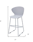 Set of Two 26" Gray Heavy Duty Plastic And Metal Low Back Counter Height Bar Chairs
