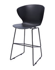 Set of Two 30" Black Heavy Duty Plastic And Metal Low Back Bar Height Bar Chairs