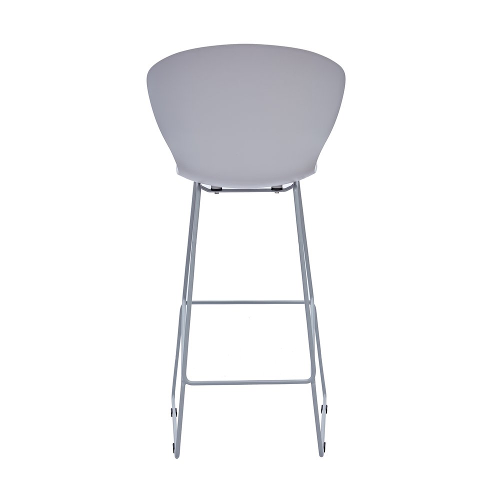 Set of Two 26" Gray Heavy Duty Plastic And Metal Low Back Counter Height Bar Chairs