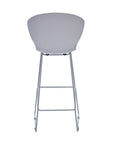 Set of Two 26" Gray Heavy Duty Plastic And Metal Low Back Counter Height Bar Chairs