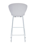 Set of Two 26" White And Silver Heavy Duty Plastic And Metal Low Back Counter Height Bar Chairs