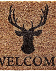 24" X 36" Natural and Black Coir Stag Welcome Outdoor Door Mat