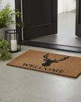 24" X 36" Natural and Black Coir Stag Welcome Outdoor Door Mat