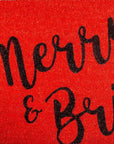 24" X 36" Red and Black Coir Merry and Bright Outdoor Christmas Door Mat