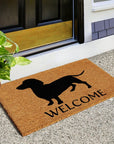 24" X 36" Natural and Black Coir Dachshund Welcome Outdoor Door Mat