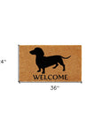 24" X 36" Natural and Black Coir Dachshund Welcome Outdoor Door Mat