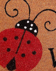 24" X 36" Natural Black and Red Coir Ladybug Welcome Outdoor Door Mat