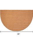 24" X 36" Natural Coir Solid Color Outdoor Semi Circle Door Mat