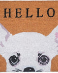 24" X 36" Natural Black and White Coir Chihuahua Hello Outdoor Door Mat