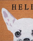 24" X 36" Natural Black and White Coir Chihuahua Hello Outdoor Door Mat