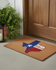 24" X 36" Natural Red White and Blue Coir Texas Outdoor Door Mat