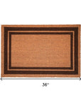 24" X 36" Natural and Black Coir Geometric Outdoor Door Mat