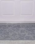 24" X 36" Light Gray Rubber Botanical Leaves Outdoor Door Mat