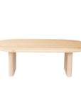 54" Natural Solid Wood Oval Solid Coffee Table