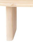 54" Natural Solid Wood Oval Solid Coffee Table