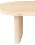 54" Natural Solid Wood Oval Solid Coffee Table