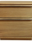 24" Natural Solid and Manufactured Wood Two Drawer Nightstand