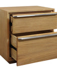 24" Natural Solid and Manufactured Wood Two Drawer Nightstand