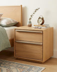 24" Natural Solid and Manufactured Wood Two Drawer Nightstand