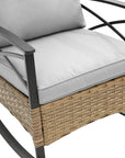 Three Piece Black Natural and Gray Rattan Two Person Seating Group With Table