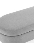 44" Gray and Brown Linen Upholstered Storage Bench with Flip Top