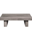 33" Gray Solid Wood Outdoor Coffee Table