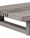 33" Gray Solid Wood Outdoor Coffee Table