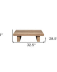 33" Natural Solid Wood Outdoor Coffee Table