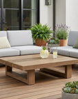 33" Natural Solid Wood Outdoor Coffee Table