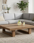 33" Natural Solid Wood Outdoor Coffee Table