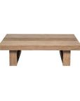 33" Natural Solid Wood Outdoor Coffee Table