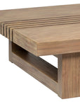 33" Natural Solid Wood Outdoor Coffee Table