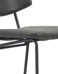 Set of Two 30" Black Faux Leather And Steel Low Back Bar Height Bar Chairs