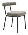 Set of Two Green and Black Upholstered Chenille Open Back Dining Side Chairs