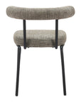 Set of Two Green and Black Upholstered Chenille Open Back Dining Side Chairs